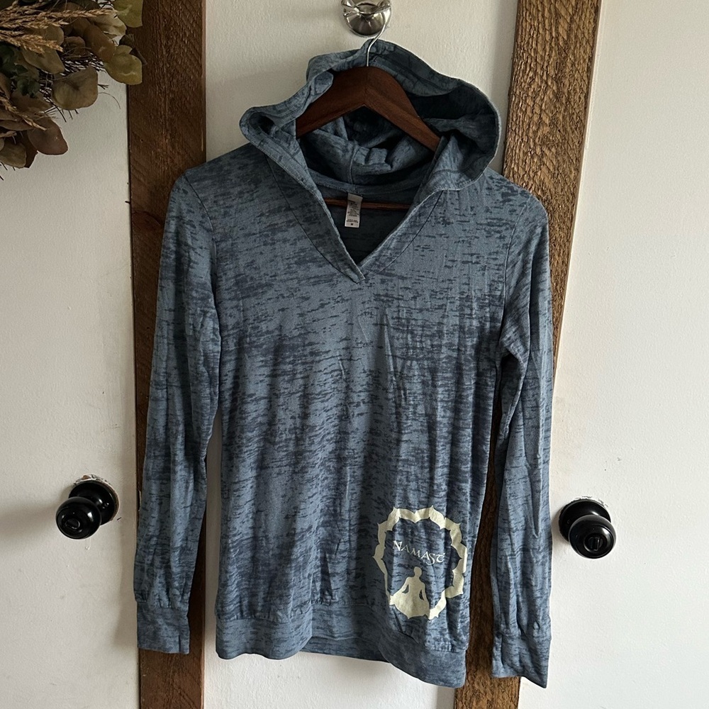 Next Level Apparel Namaste Yoga Lightweight Burnout Long Sleeve Hoodie Soft